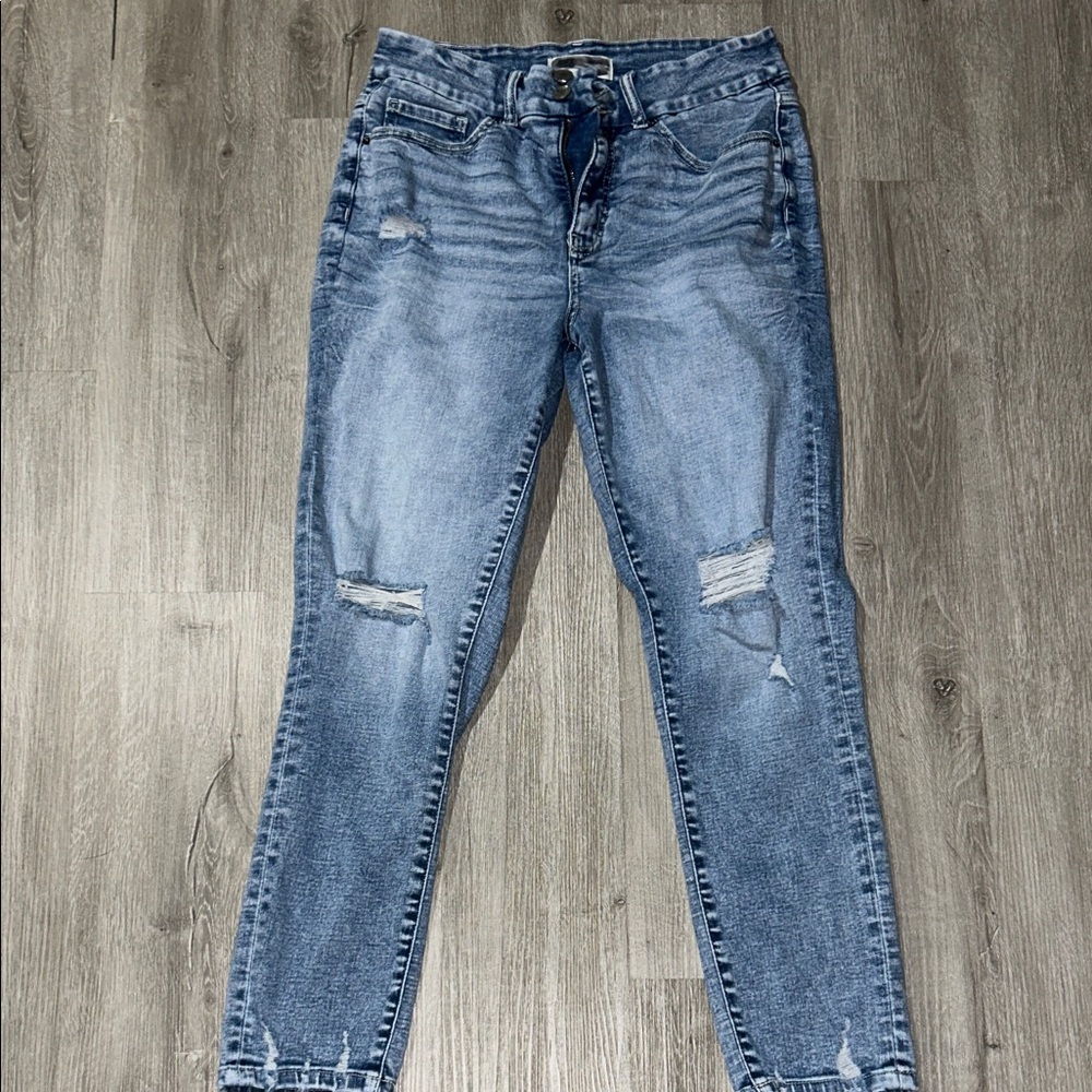 BKE Light Blue Distressed Boyfriend Jeans